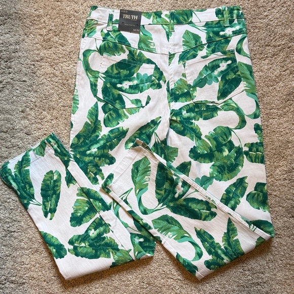 NWT Truth by Republic tropical palm leaf print pants - Picture 3 of 5